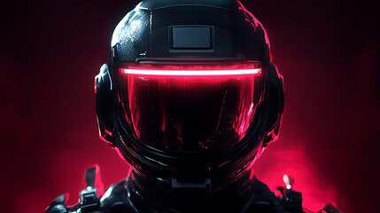 Electronic digital skin on android glowing red circuits high resolution picture