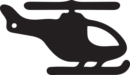 Simple Black Silhouette of a Helicopter Vector Graphic for Transportation and Aviation Concepts and Minimalist Design Projects