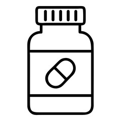Pill bottle with capsule icon medicine healthcare