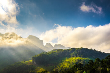 sunset in the mountains