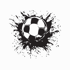 Dripping Football Ball Vector Image on white background.