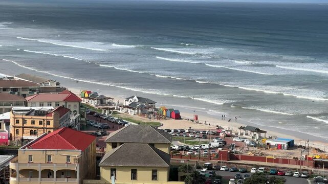 Muizenberg as seen from Boyes Drive, near Cape Town, South Africa.
