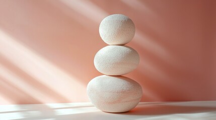 Three stacked spheres, soft light