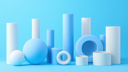 Abstract Geometric Shapes Composition