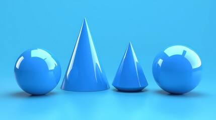Geometric shapes in a studio setting