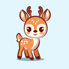 cute deer character is smile vector design for clipart elements and sticker