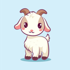cute goat character is smile vector design for clipart