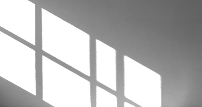 Shadow from a window on a wall on a transparent PNG background.