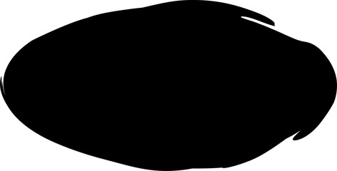 Oval brush painted ink. Grunge design elements