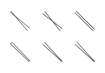 chopsticks icon line art vector illustration