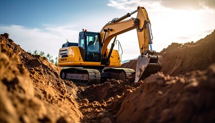 Excavator digging a trench (2)