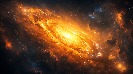 Obraz premium Glowing cosmic vortex in deep dark galaxy high resolution picture