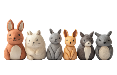 Cartoon animal icons set with dog cat rabbit bear cow pig bunny cute funny isolated characters vector art