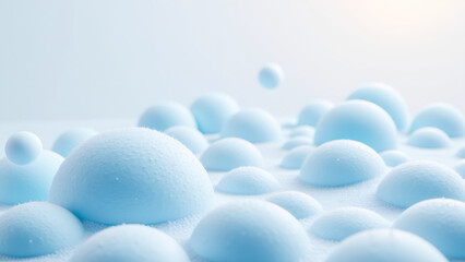 Abstract Blue Balls on White: Minimalist Matte Spheres Background for Modern Design