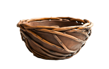 Brown sugar cane and brown bread isolated on white background in a wicker basket.