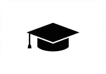 Simple black graduation cap icon symbolizing academic achievement and education