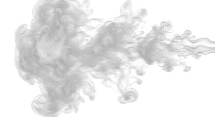 Abstract white plume or smoke drifting across a black background creating a dreamy atmosphere.