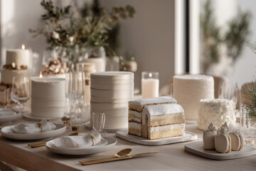 minimalist atmosphere of christmas celebration in usa showcasing modern christmas desserts