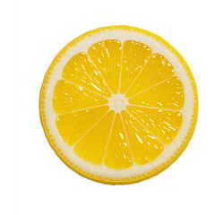 Fresh Lemon Slice – Bright, Juicy Close-Up on White