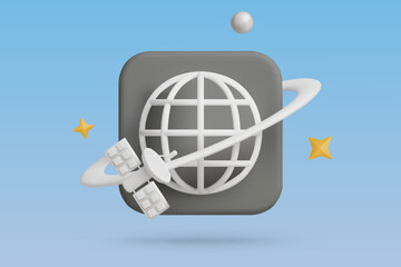 3D rendering of a Globe Network on a blue background.