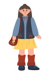 adorable girl character illustrations with girlie and cute clothing designs