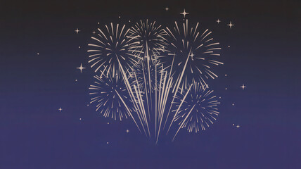 Festive fireworks display illuminating the dark night sky with sparkling stars
