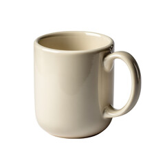 Creamy ceramic mug with handle white beverage
