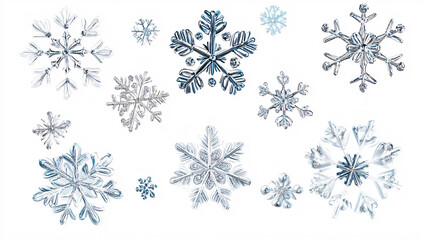 Snowflake Window Decorations for Christmas and Winter Decor - Isolated on White Background