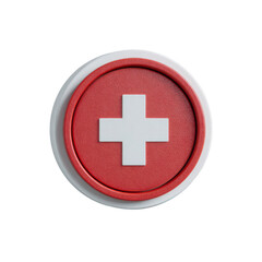 Fototapeta premium Red button with white plus sign (1)