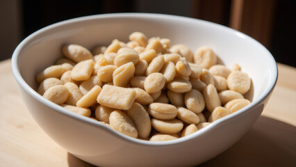 Gnocchi Pasta in White Bowl, Italian Cuisine Food Photography