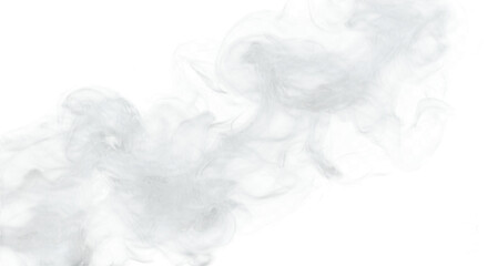 Photo of An abstract white smoke texture isolated on transparent background