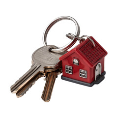Red house keychain with silver keys image