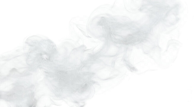 Photo of An abstract white smoke texture isolated on transparent background