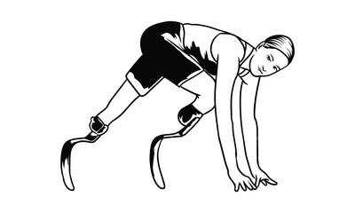 People with prosthetics running
