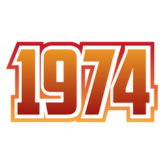 Vintage typography from 1974 in retro style, for T-shirts, stickers, posters