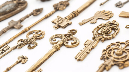 St. Peter�s Keys for Religious Symbolism - Isolated on White Background
