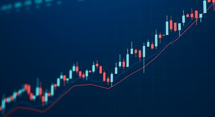 Rising chart shows business growth with financial analysis and investment opportunity in a dynamic market environment.