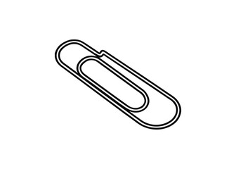 Silhouette of paper clip isolated on a white background