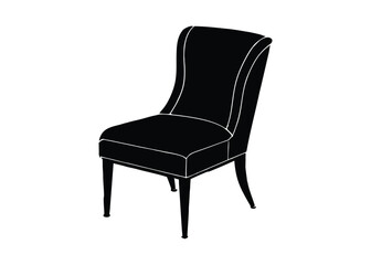 Silhouette of parsons chair isolated on a white background