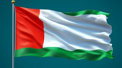 Obraz premium Flag of the country waving in the breeze.