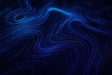 Abstract flowing blue lines with glowing particles creating a dynamic and futuristic digital landscape
