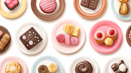 Sweets Plates for Diwali and Special Occasions - Isolated on White Background