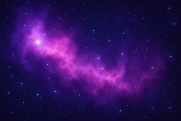 Vibrant purple nebula with glowing stars against a dark cosmic background