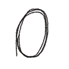 Grunge black chalk hand drawing in a circle or round shape, Line drawing doodle sketch circle, Round doodle drawn, highlighter circle on white background