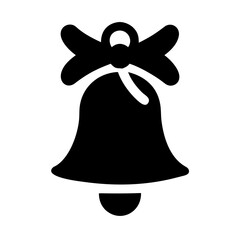 Festive christmas bell silhouette vector design with transparency