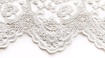 Obraz premium Vintage Lace for Textile and Craft Projects - Isolated on White Background