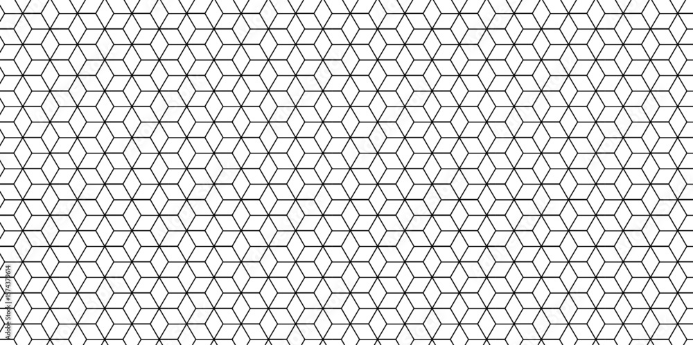 Poster seamless pattern with hexagon square cube geometric pattern shapes grid metal element texture design