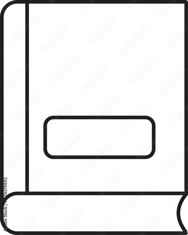 Poster blank label book icon representing editable file, journal cover or customizable document with transp
