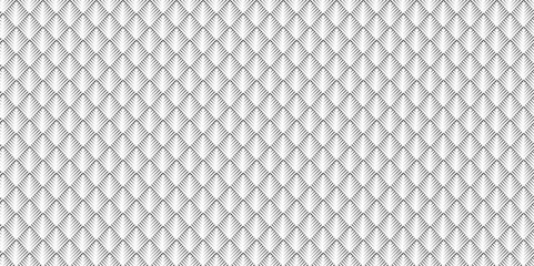 Abstract overlapping vector black and gray gradient Pattern grid metal lines fabric square background. seamless fabric geomatics overlapping create retro line pattern design.