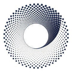 "Minimalist circular pattern made of concentric dotted lines on a dark background."

